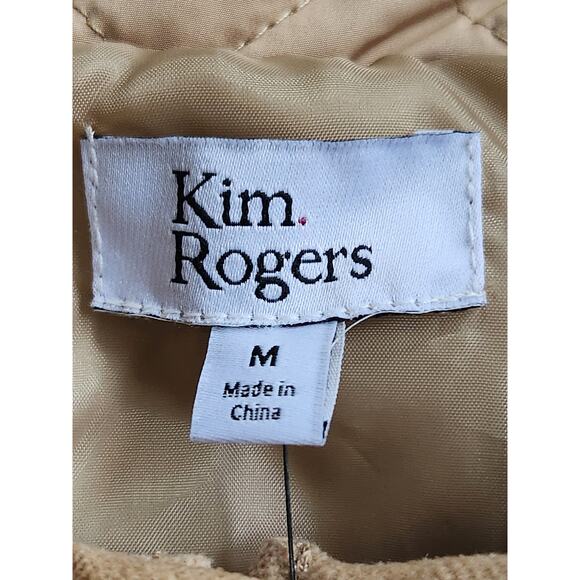 Kim Rogers Jacket Women's M Tan Quilted Full Zip Snap NWT - Picture 7 of 8